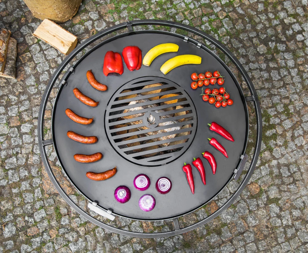 COOK KING griddle plate with food, seen from above